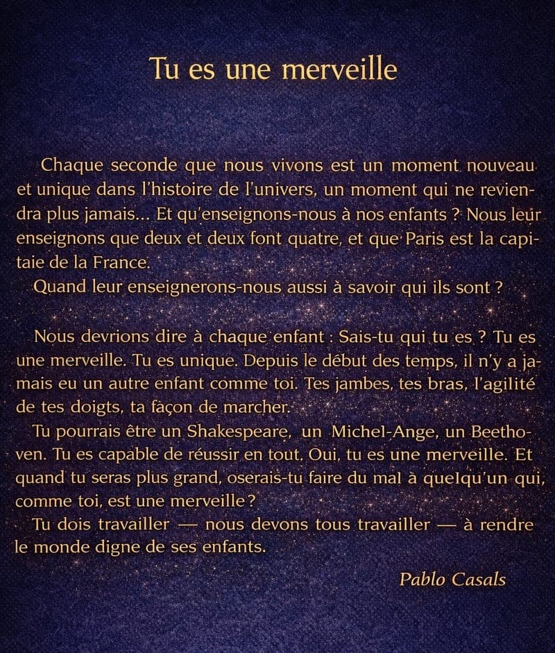 Tu es une merveille — Pablo Casals